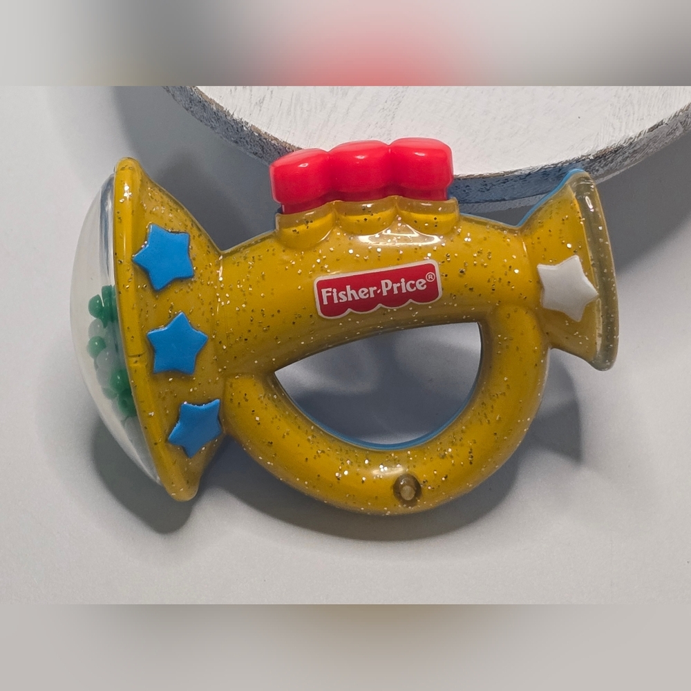 2001 Toddler McDonalds Happy Meal Toy Fisher Price Trumpet Horn Clicking Rattle